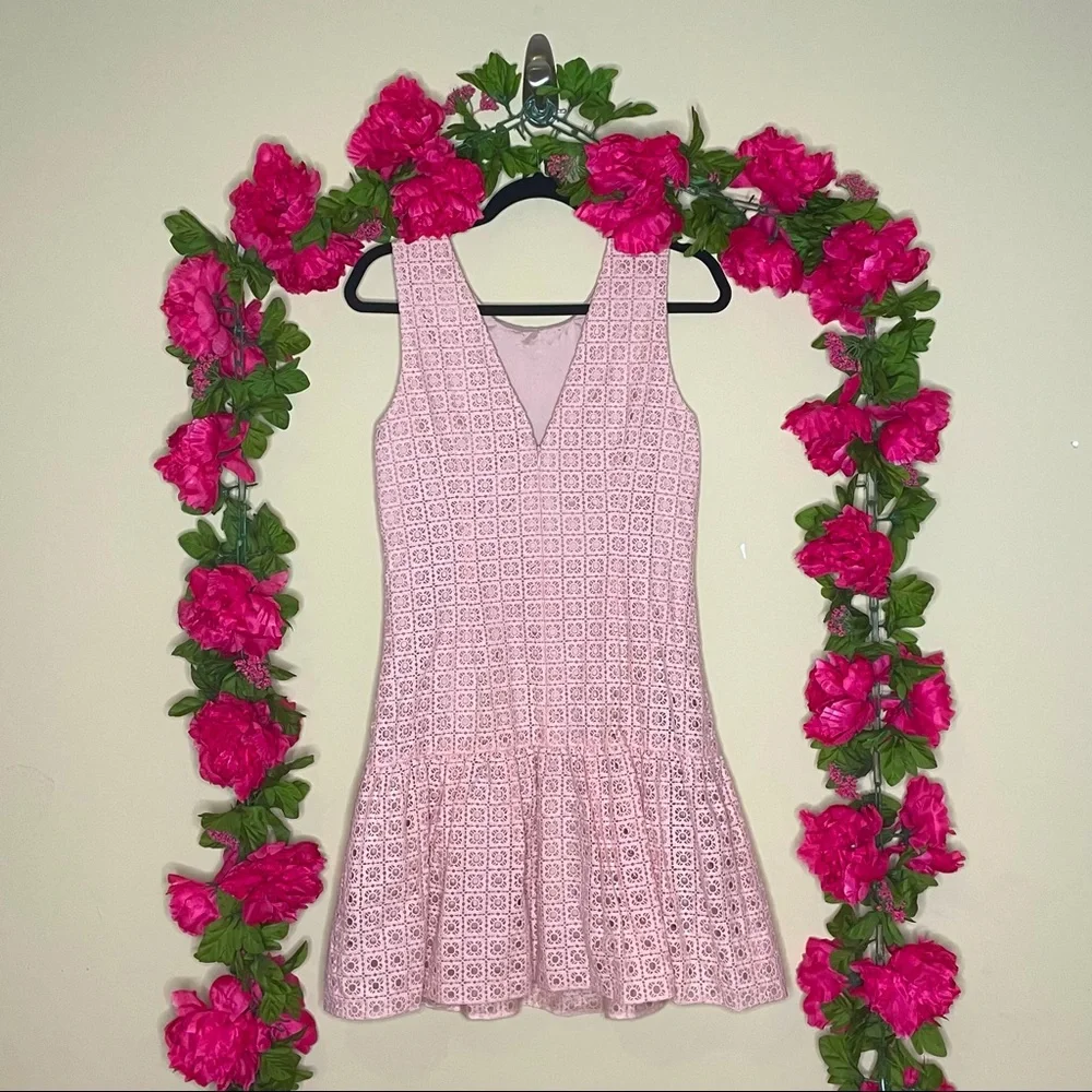 J.Crew Anna Dress in Organza Pink Eyelet Size 4 - Picture 10 of 11